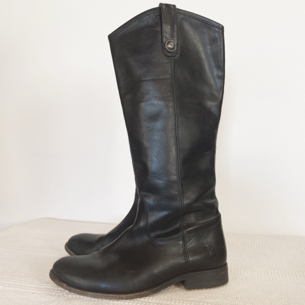 Frye Women's Melissa Button Riding Boots in Black Womens size 7.5 B